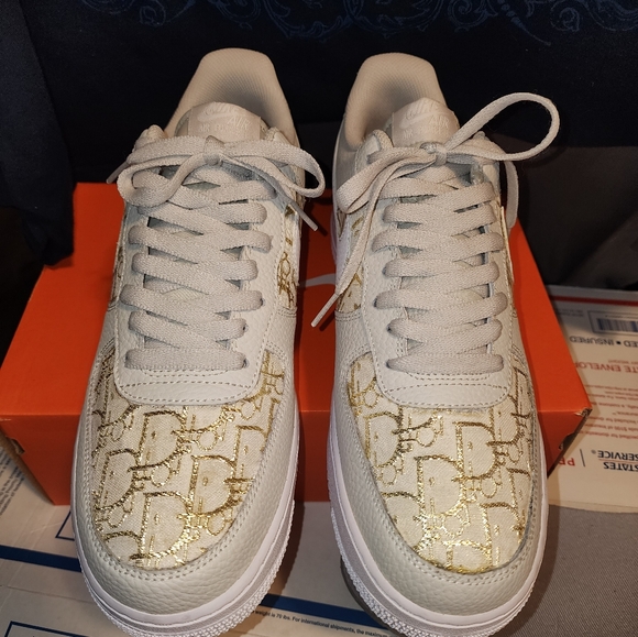 NWB, Custom Dior AF1'S 10.5, Bone & white. - Picture 5 of 7